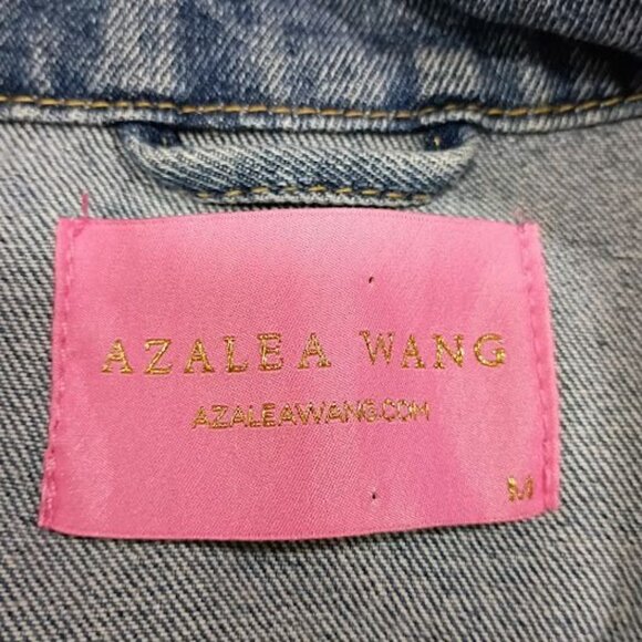 Azalea Wang  Blue Denim Ruffled Peplum Jacket Size Medium 100% Cotton - Picture 11 of 12